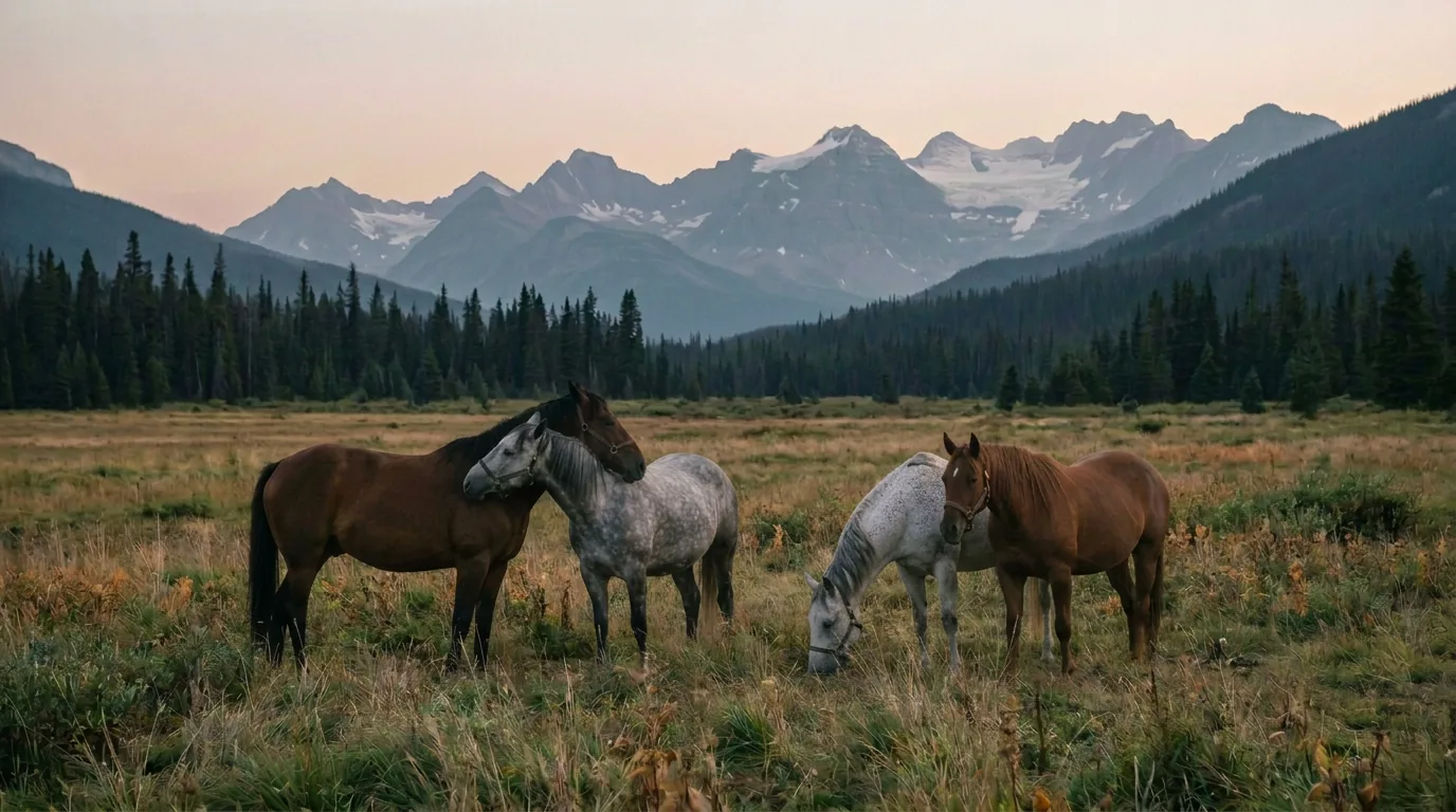 Chevaux en liberté, Écuries Divines, Haute-Savoie